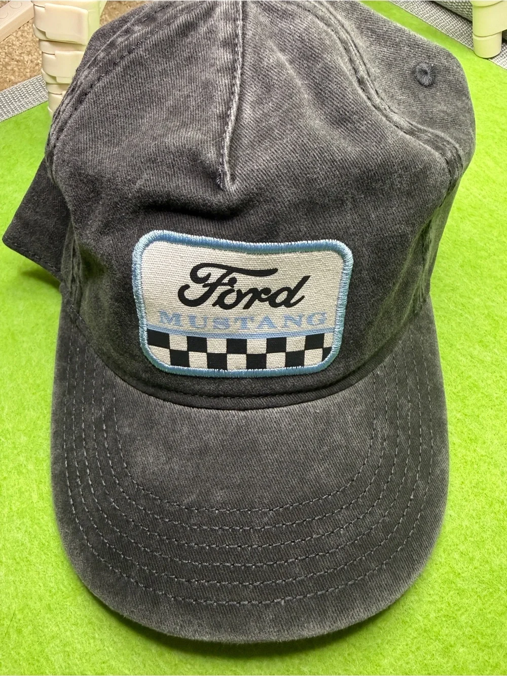 Ford Mustang Black Washed Baseball Cap Kids SnapBack